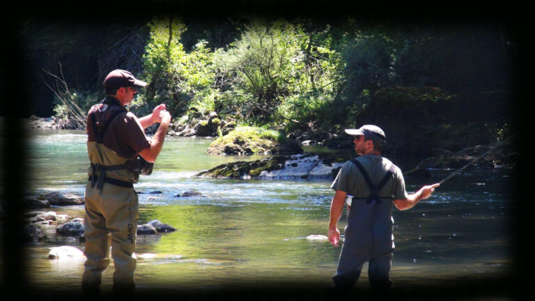 Mise en situations avec un client de mes stages de pêche dans les Pyrénées