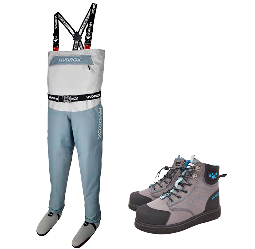 ensemble waders + chaussures de wading pour pêcher en rivière